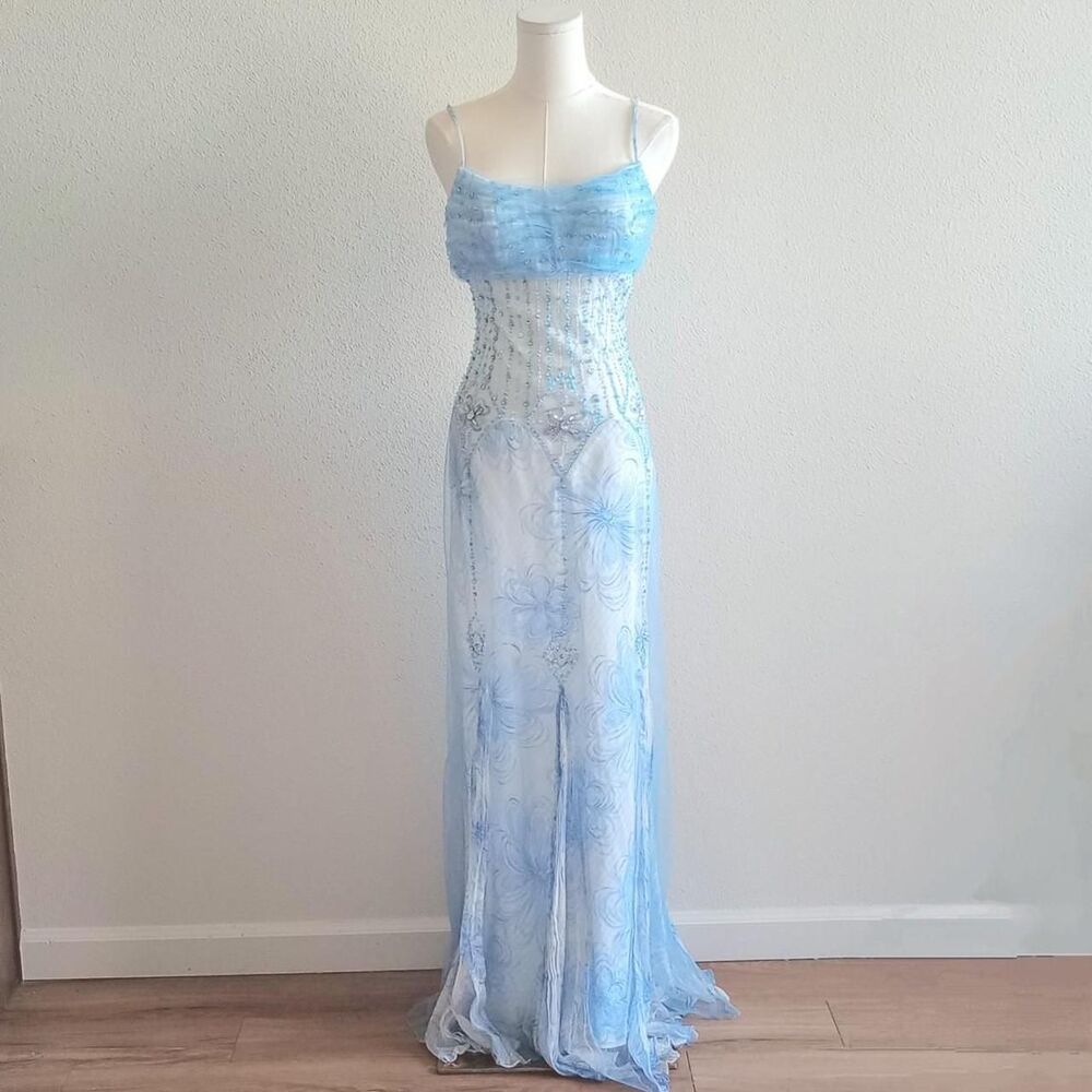 Y2K Ruched Beaded Sequin Fairy Prom Dress